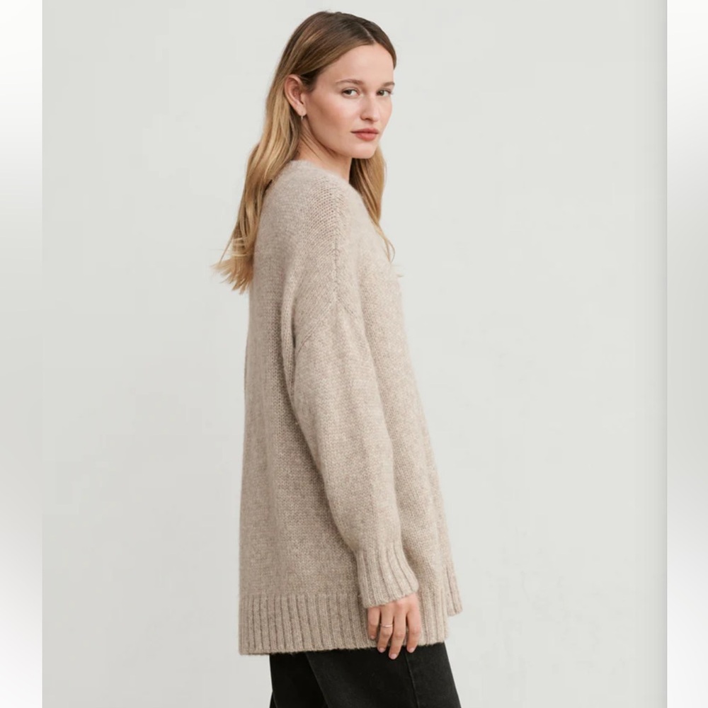 Jenni Kayne Alpaca Cocoon Crewneck Sweater in Oatmeal
